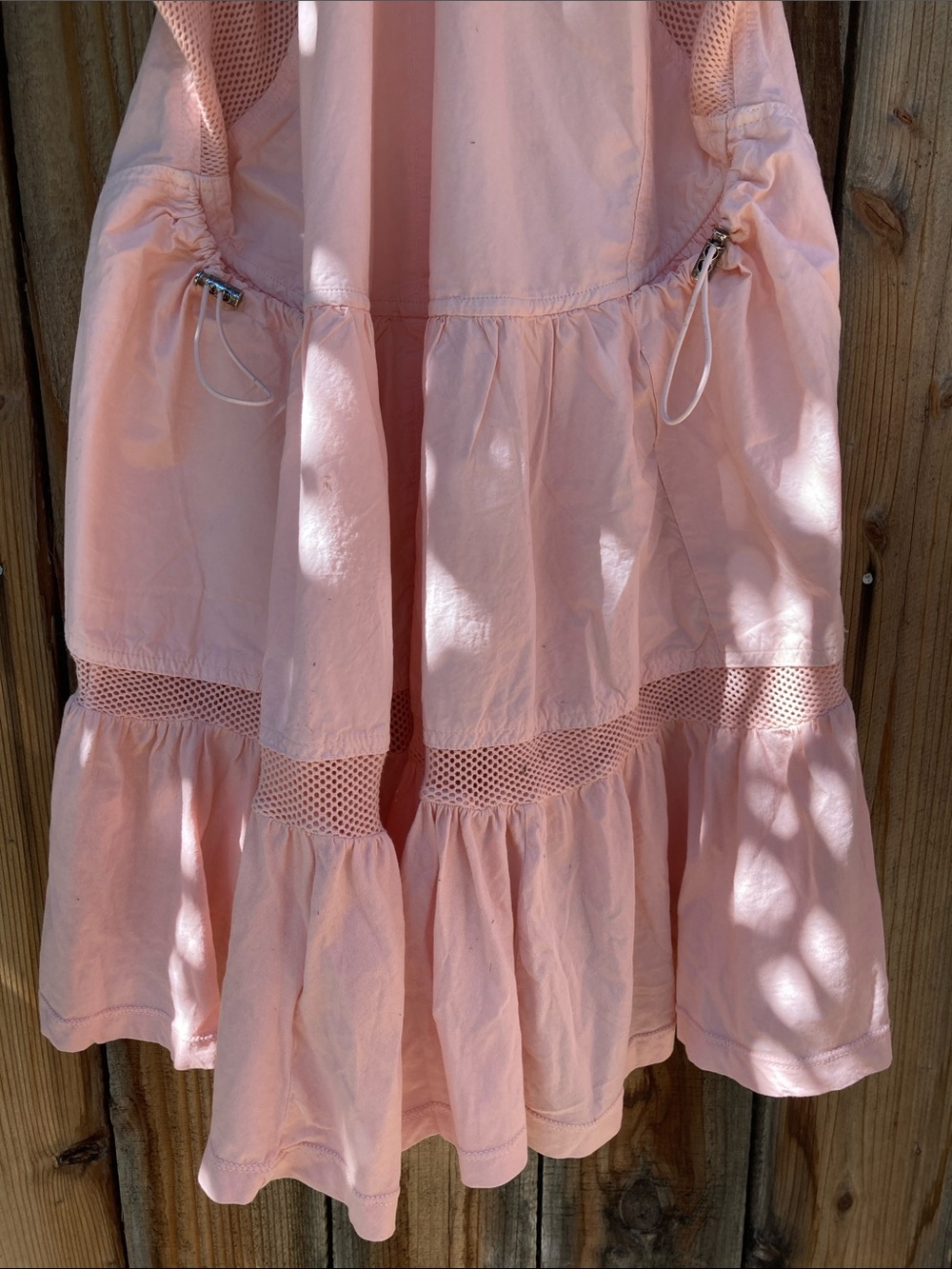 Anthropologie DailyPractice Hill Up Tiered High-Low Dress 100% Cotton, Blush